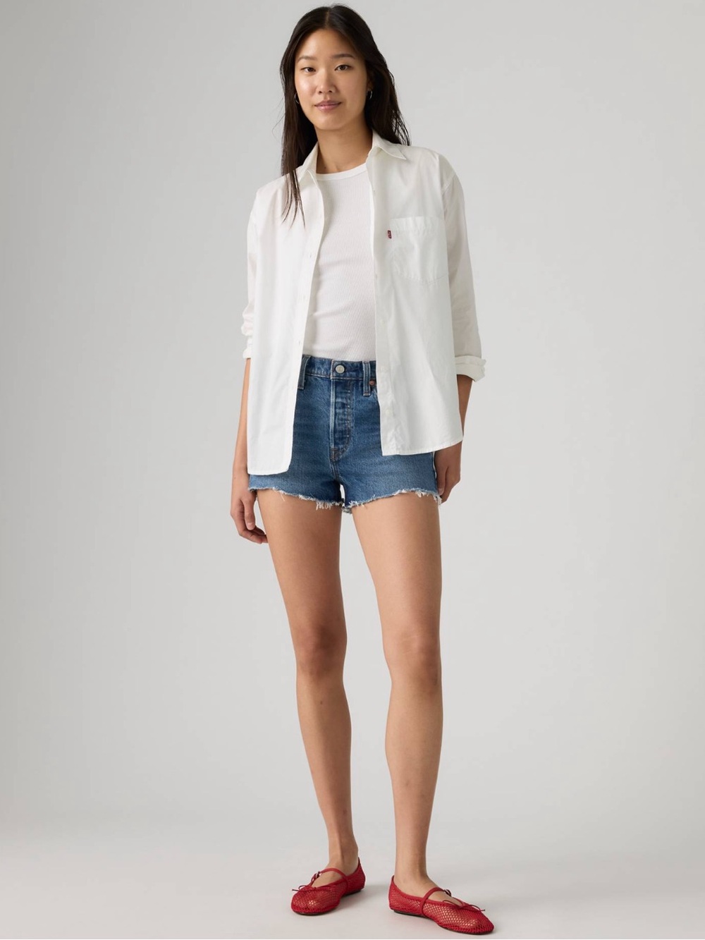Levi’s 501 Original Fit High Rise Women's Denim Jean Shorts Light Blue Denim